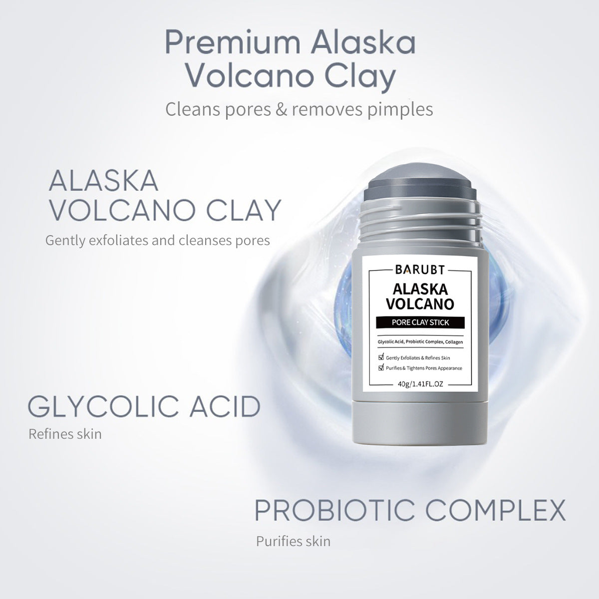 Alaska Volcano clay stick mask